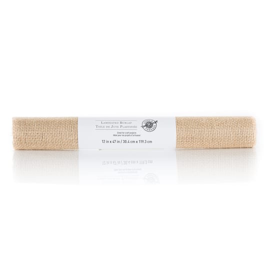 12 Pack: Natural Laminated Burlap Fabric Roll by Loops & Threads®